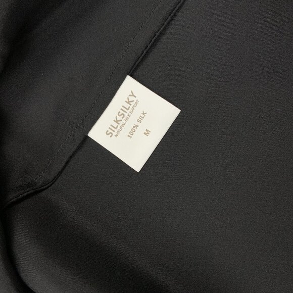 New SilkSilky 100% Silk Black Slip Dress Adjustible Straps Sz M - Picture 5 of 16